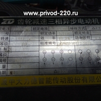ZV50-3700-25S цилиндрический мотор-редуктор ZD MOTOR 3.7 кВт 56 об/мин 220/380 В, фото 3