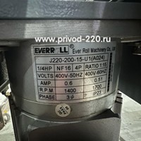 J220-200-15-U1 мотор-редуктор Ever Roll Machinery 200 Вт 93 об/мин 220 В