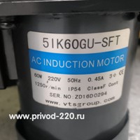 5IK60GU-SFT/5GU9KB мотор-редуктор ZD MOTOR 60 Вт 150 об/мин 220/380 В, фото 2
